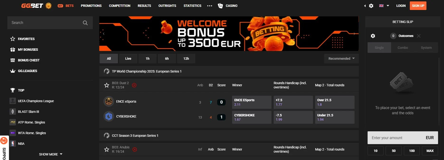 GGBet interface