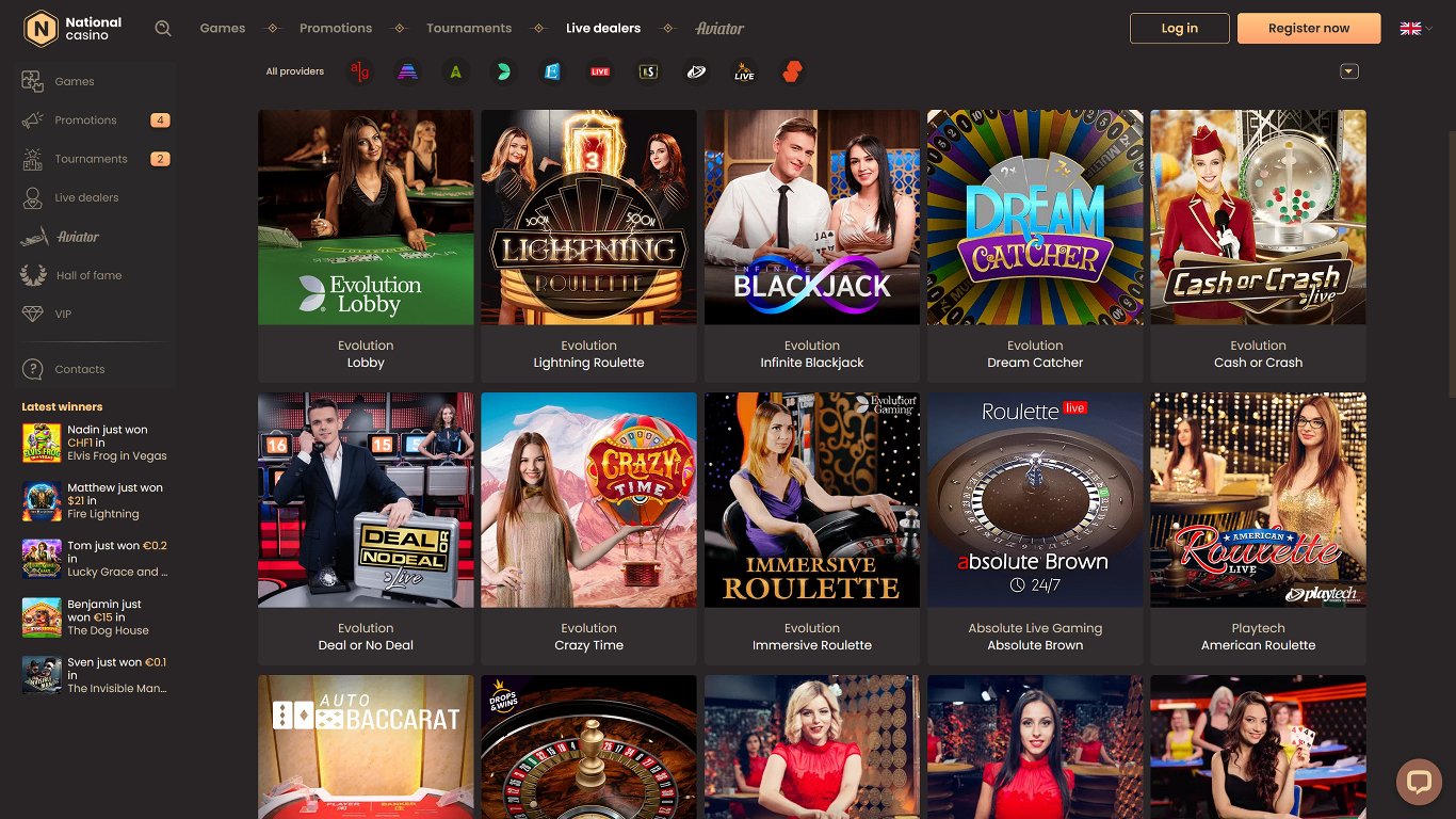 NationalCasino interface